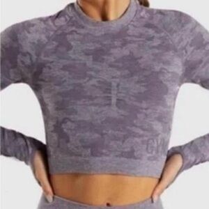 Gymshark Purple Camo Crop Top